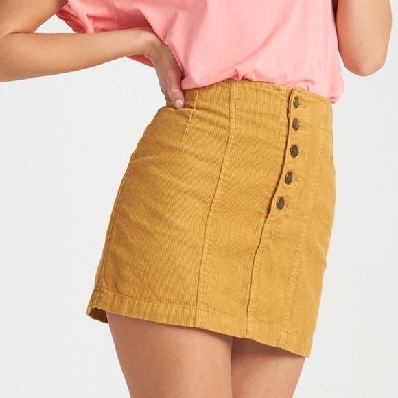 NWT Billabong Seems Like Cord Button Front Corduroy Mini Skirt - Picture 3 of 8